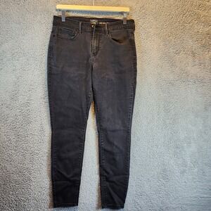Levi's Signature Jeans Womens 12 Black Denim Cotton Stretch Mid Rise Skinny Leg‎